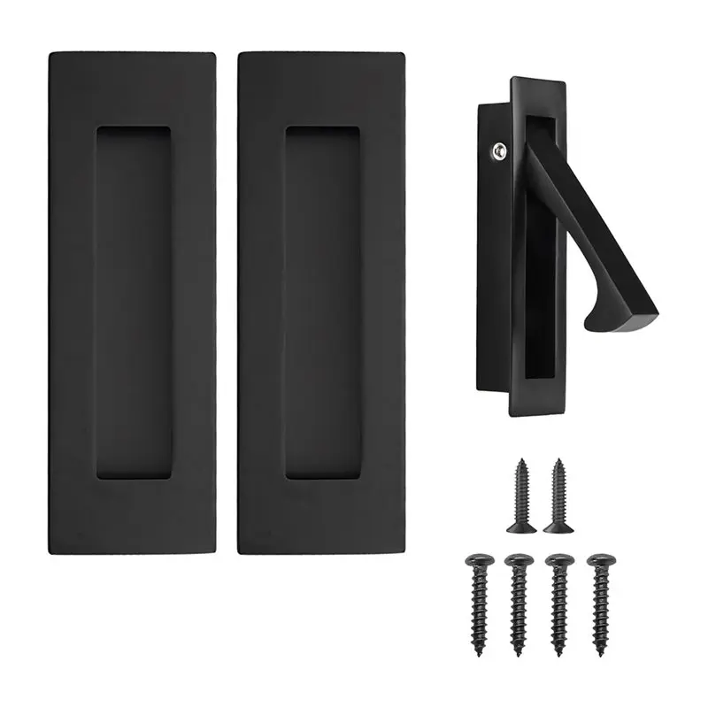 Uchwyty do drzwi przesuwnych SHGO, matowe, uchwyty i zatrzaski, wpuszczane uchwyty bez wypukłości, 3 sztuki