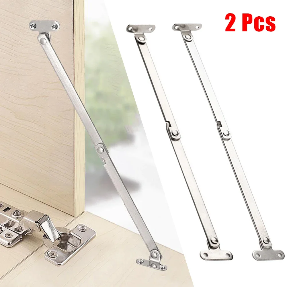 2pcs Folding Pull Rod Furniture Doors Close Lift Up Stay Support Hinge Stainless Steel Pull Rod Kitchen Hardware Accessories