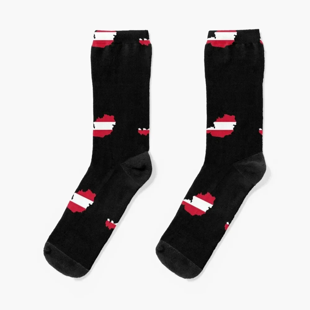 

Austria flag map Socks Thermal man winter christmass gift retro Socks For Women Men's