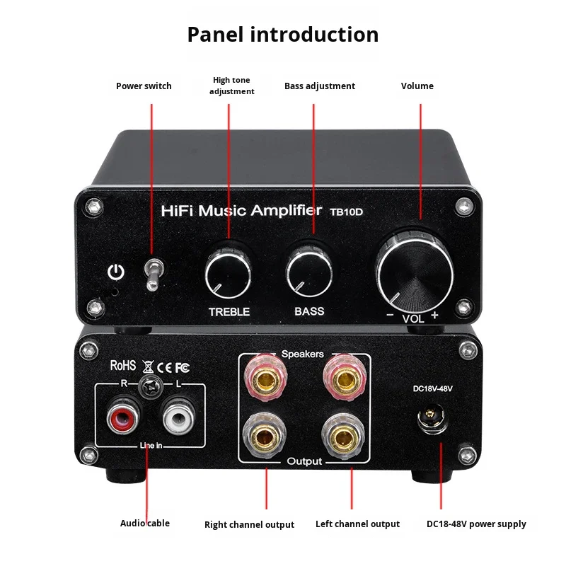 Stereo Audio Digital Amplifier Receiver Mini Hi-Fi Class D Amplifier Wholesale view 2