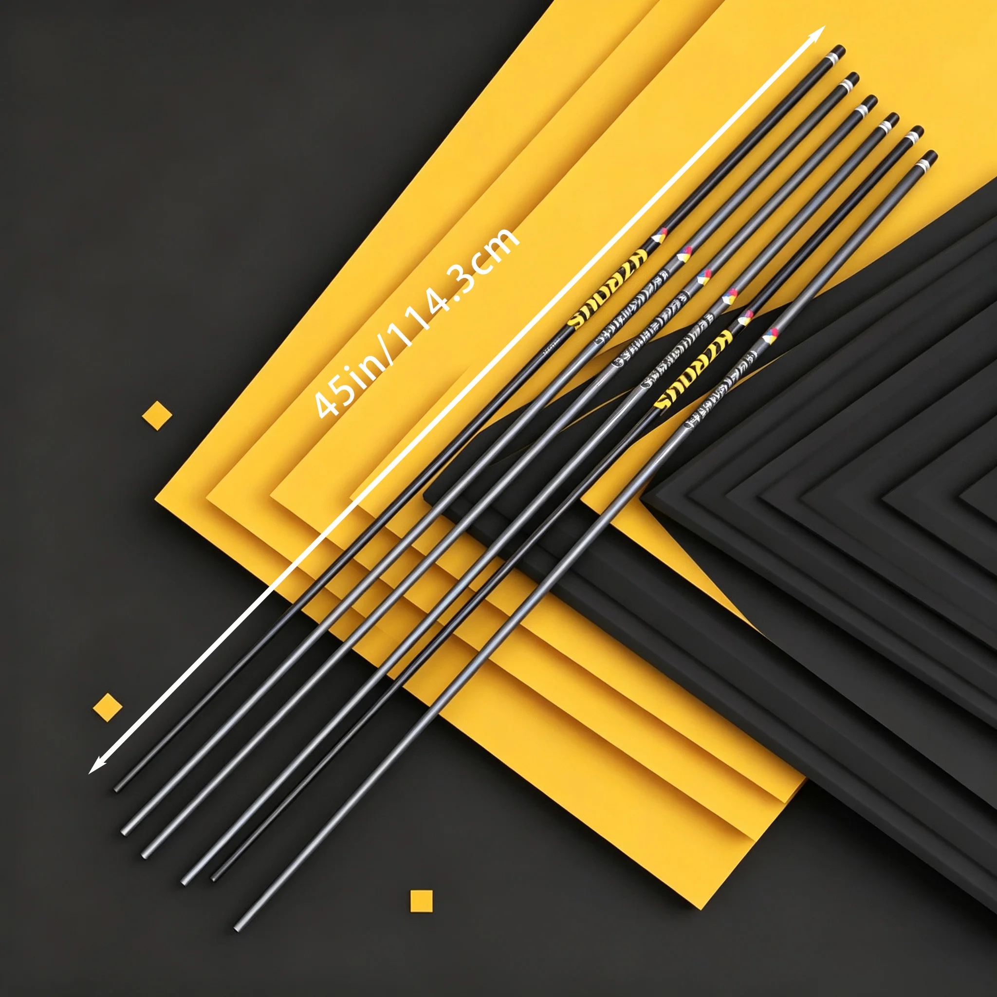 Newly Designed High-Performance Graphite Driver Shaft, 45inch Yellow-Black Stylish Appearance, Multiple Hardness Options Including 5.5/6.0/6.5, Suitable for Driver Clubs, Comes with a Matching Anti-Slip Grip, Golf Replacement Shaft