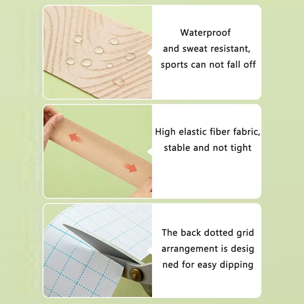 Kinesiology Athletic Tape 5cmx5m  | Waterproof Elastic Sports Tape for Muscle Pain Relief, Joint Support & Injury Recovery