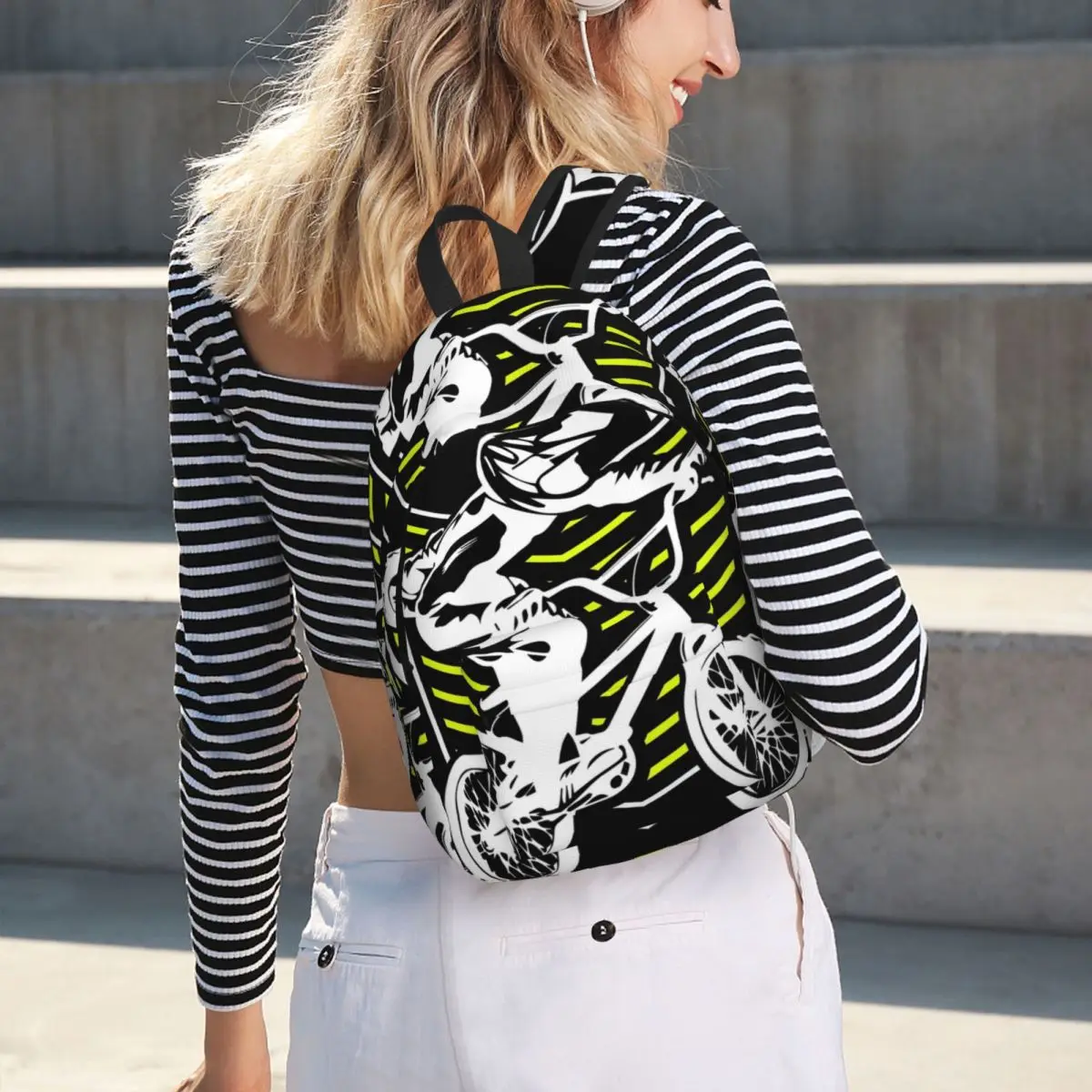 Bmx Apparel Retro Bmx Bike Old School Patch Backpack Daypack Large Capacity BookBag School Bag Shoulder Bags for Men Women
