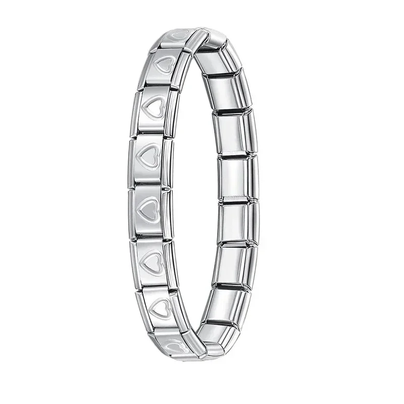 Hapiship Neue frauen Schmuck 9mm Breite Itanlian Elastische Charm Armband Mode Edelstahl Armreif ST-