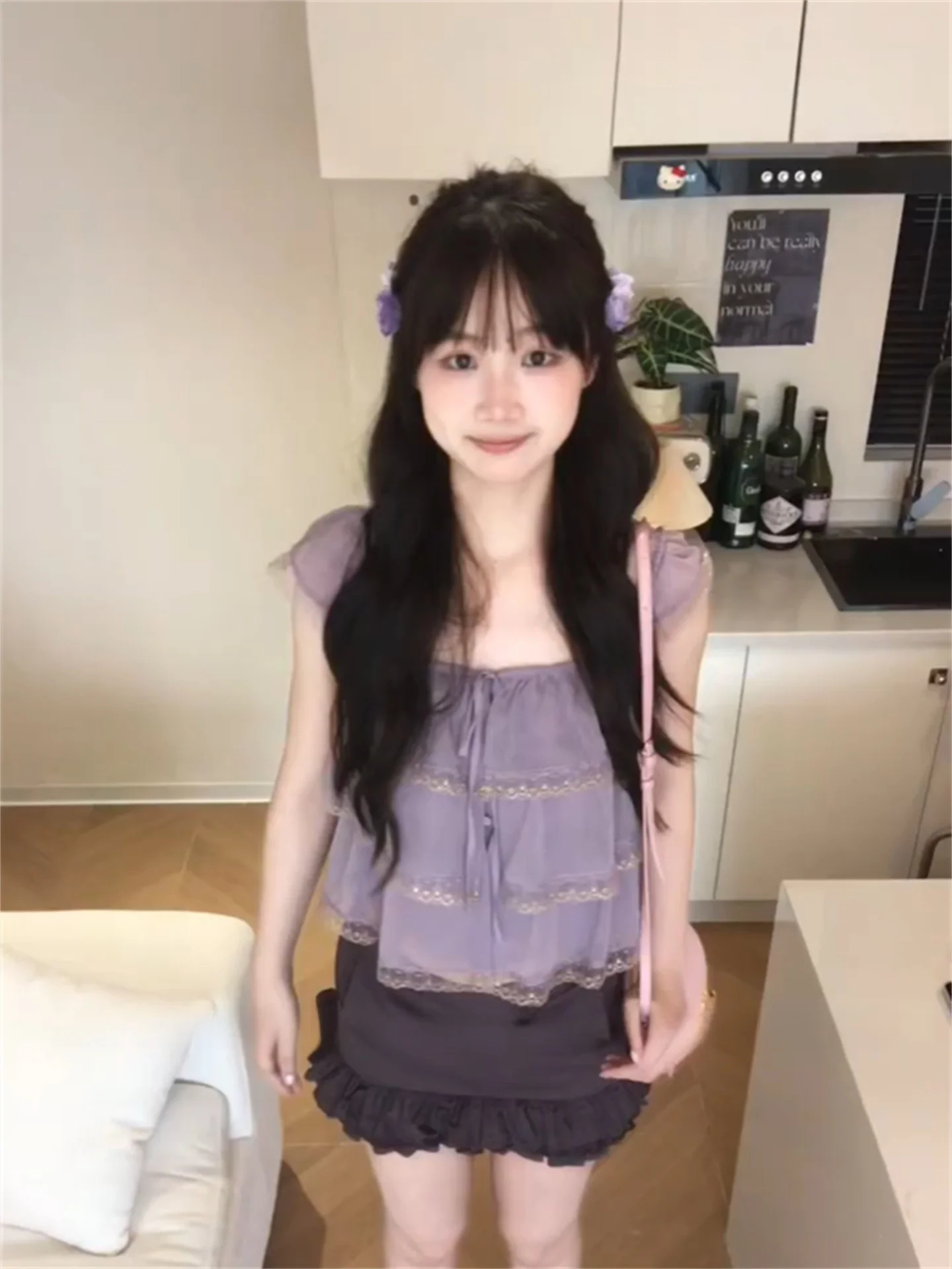 

Korean Style Gentle Lace Trim Sleeveless Short Shirt Women Summer Small Size Spicy Short Style Slimming Personality Top