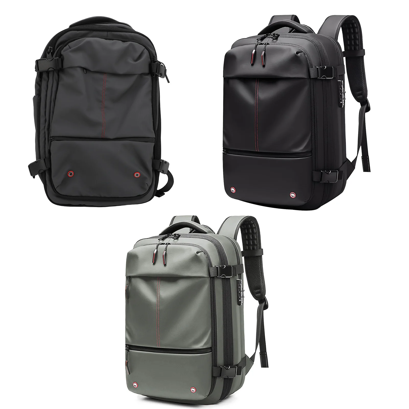 Vacuum Backpack Multipurpose Casual 19 Inch Expandable Travel Backpack Waterproof with Vacuum Pump for Business for Men