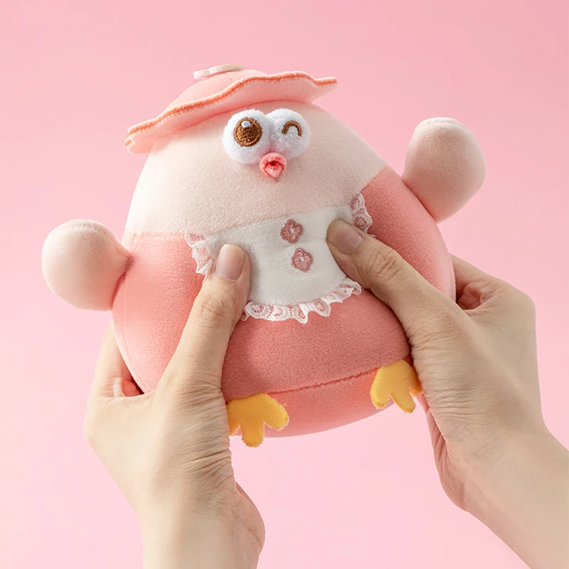 Miniso lila gebratene Dundun Hühner puppe niedlichen Plüsch Hühner puppe Kissen niedlichen Spaß Spielzeug Geburtstags geschenk Haupt dekoration Puppe Anhänger