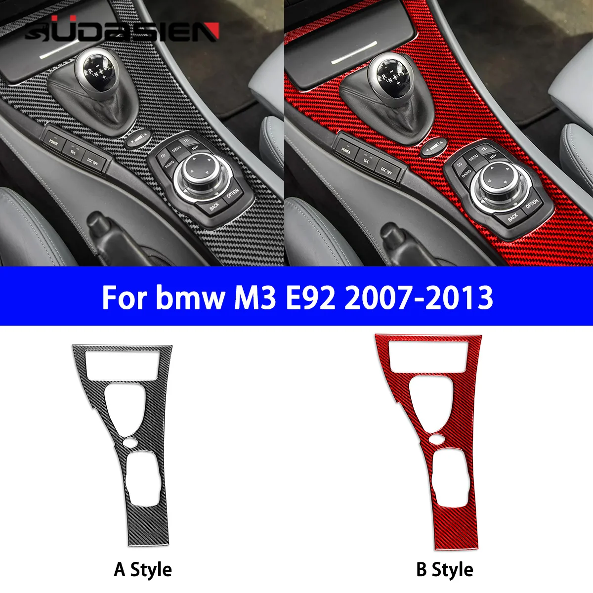 

Suitable for BMW 3 Series M3 E92 2007-2013 Car Gear Panel Decorative Sticker Carbon Fiber Interior Modification.