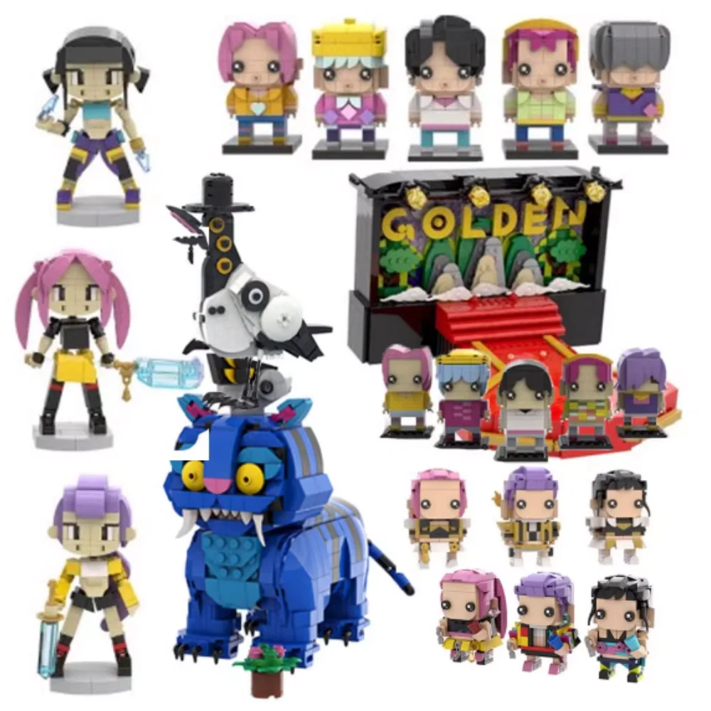 K-pop شيطان الصيادين Bricksheadz اللبنات الموسيقى الكورية أنيمي الطيور النمر فتاة مجموعة نموذج لجسم جمع اللعب المشجعين هدية #1