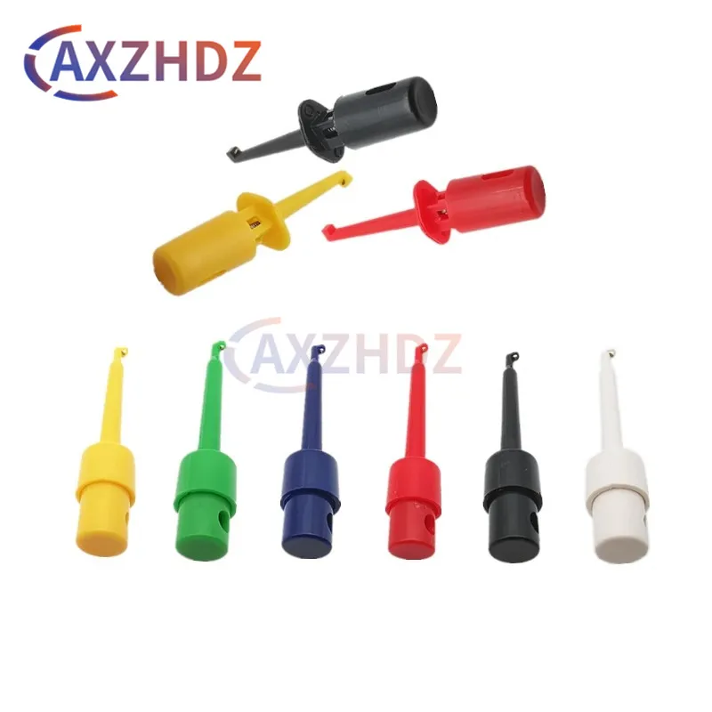 10Pcs Small Size Mini Single Test Hook Clip Test Probe For Electronic Testing IC Grabber Round Crocodile Clip Hook Test Clip