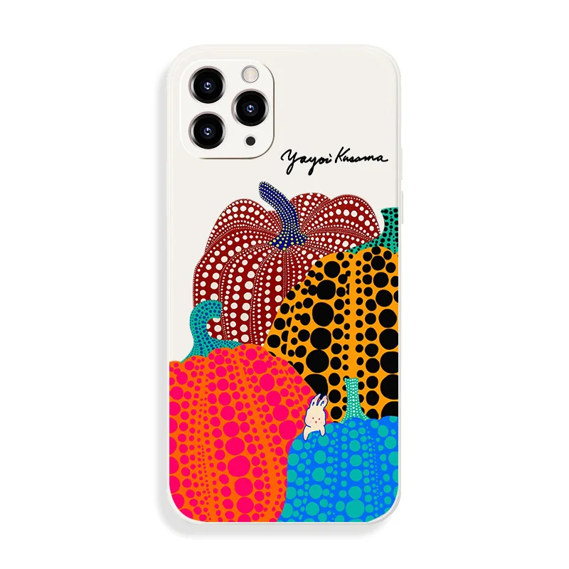 Colorful Line Pumpkin Polka Dot Matte Phone Case For iPhone 18 16 15 14 13 12 11 Pro Max Plus 17 13Mini Transparent Cover Funda