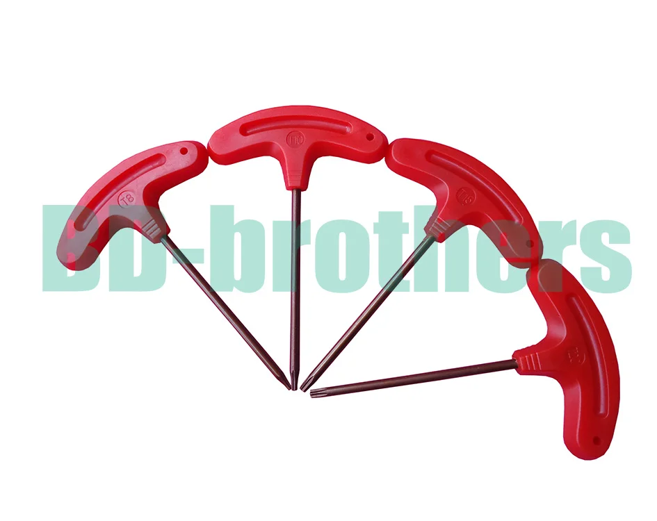 T Shaped T6 T8 T10 T15 T20 T25 Torx Screwdriver Spanner Key S2 Explosion-Proof Screw Drivers Tools 700pcs/lot
