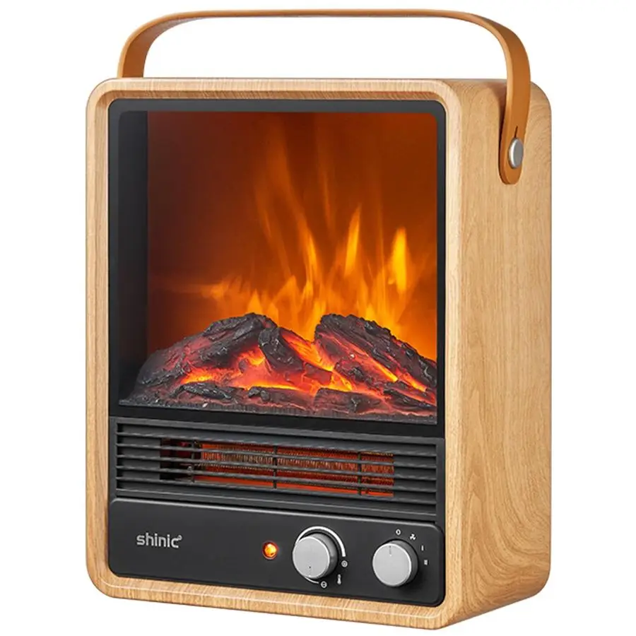 

Электрические каминные обогреватели для внутреннего использования, обогреватель мощностью 1500 Вт с потрескивающим звуком, 3D реалистичным пламенем, защитой безопасности, Por