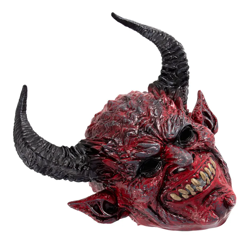 

Devil Horn Mask Halloween Cosplay Scary Half Face Japanese Samurai Horror Role Play Masquerade Party Decor