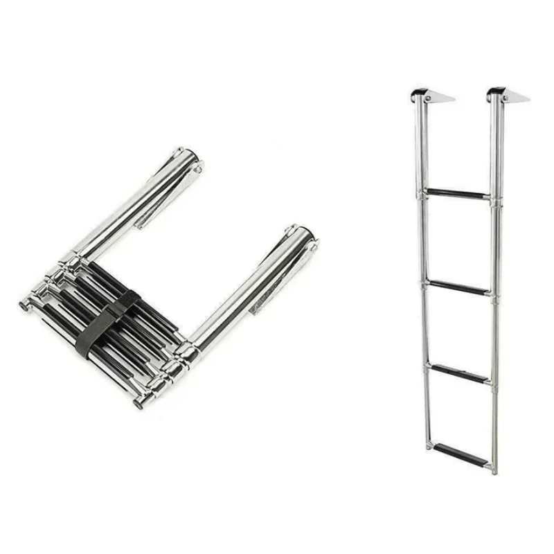 Stainless Steel Swimming Ladder Ordinary 4-section Launching Ladder Yacht Ship Accessories Construction Other Uses