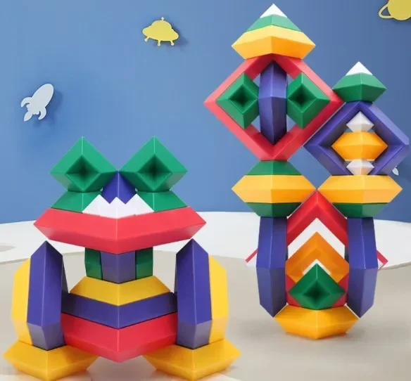 Kinderen Blokken Speelgoed Creativiteit Piramide Bouwstenen Set Stapelen Speelgoed Montessori Educatief Ouder-kind Interactie Speelgoed