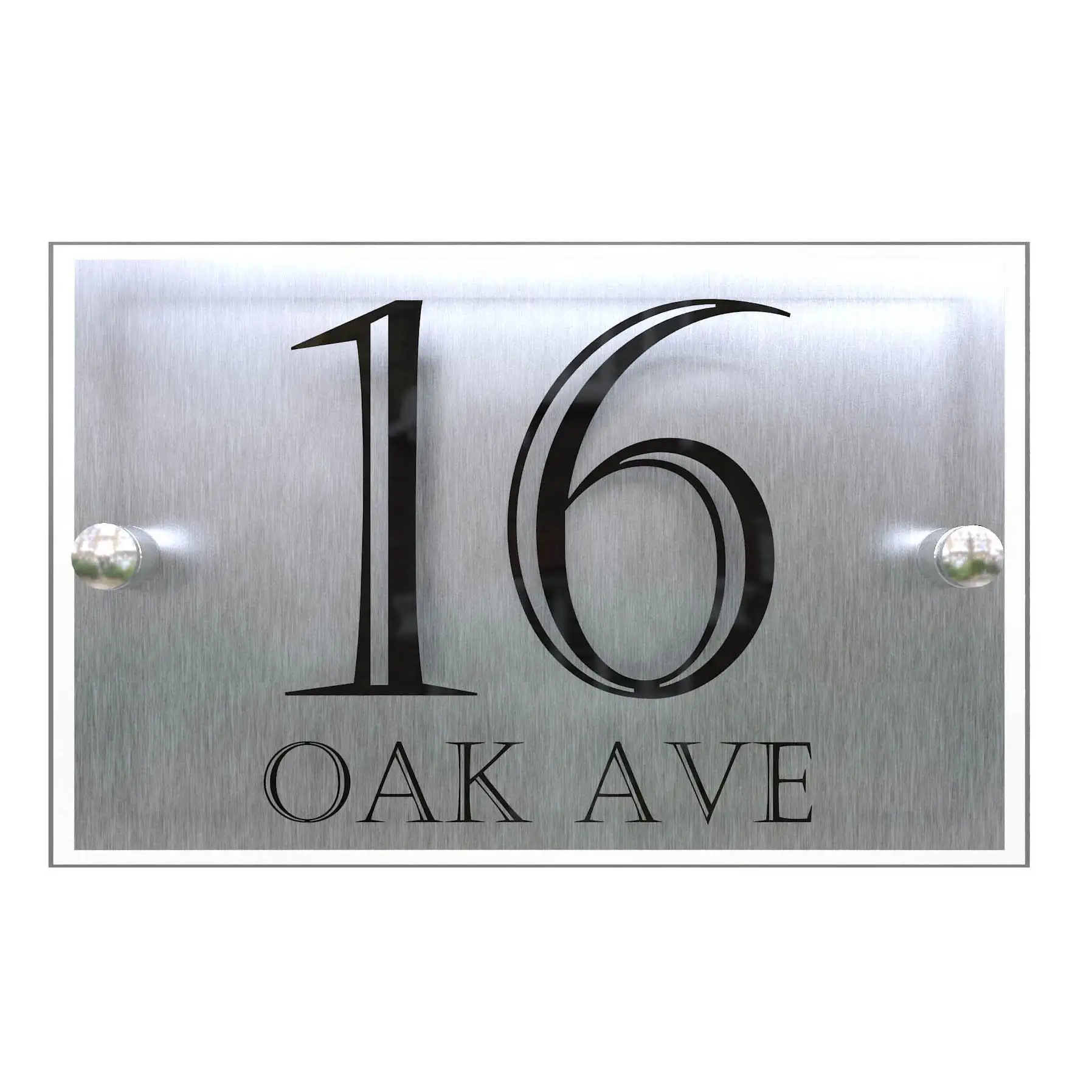 Glass mirror effect acrylic transparent signboards for outdoor decoration of houses personalized  house number plates