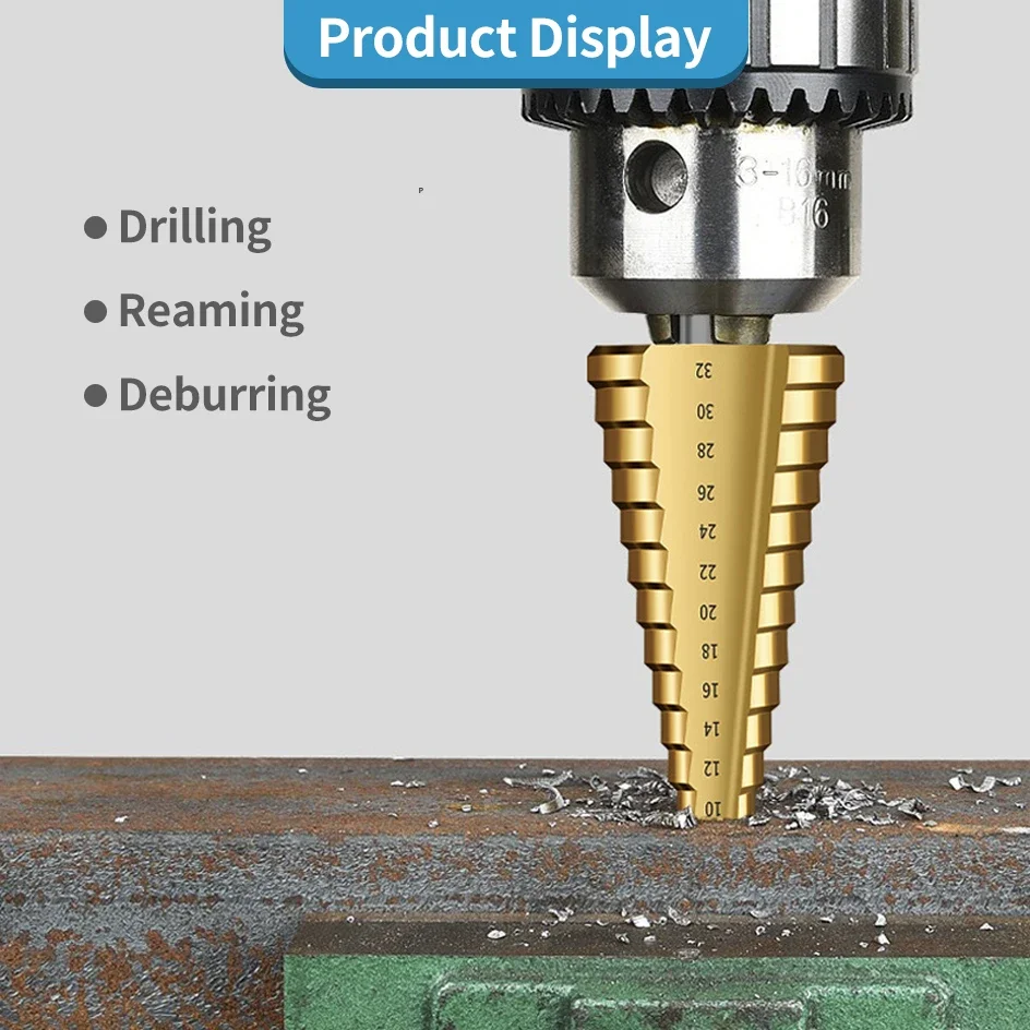 1/3pcs HSS Straight Groove Step Drill Bit Set 3-12mm 4-12mm 4-20mm Titanium Coated Wood Metal Hole Cutter Core Drill Bit Set