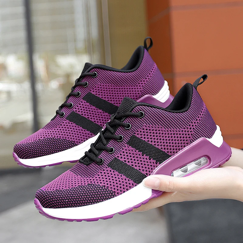 Women's Air Cushion Running Shoes Spring And Summer Low Top Mesh Outdoor Breathable Casual Student Sports Shoes Jogging Shoes