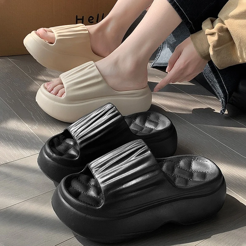 Height Increasing EVA Platform Slides For Women High Anti-Slip Thick Vintage Retro Summer Sandals Casual Outdoor Wear Slippers image 3