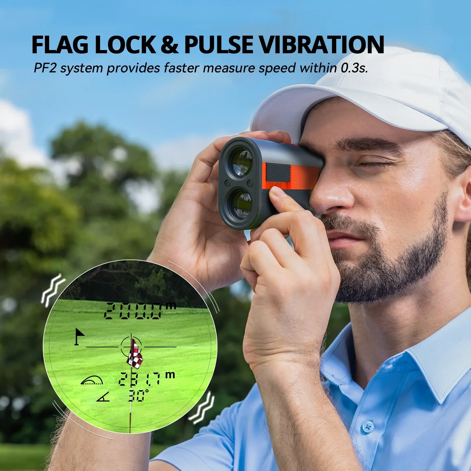 GPF12 Golf Rangefinder Rechargeable Magnetic Holder Golfing Digital 600M Distance Finder Laser Rangefinders with Slope