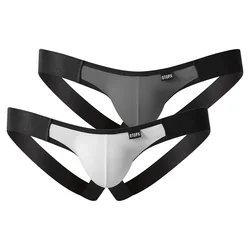 Men's Jockstrap Supporter Thongs Open Crotch Low-Rise Elastic Sports Underwear Pump Man Panties Underpants New Thong Panties