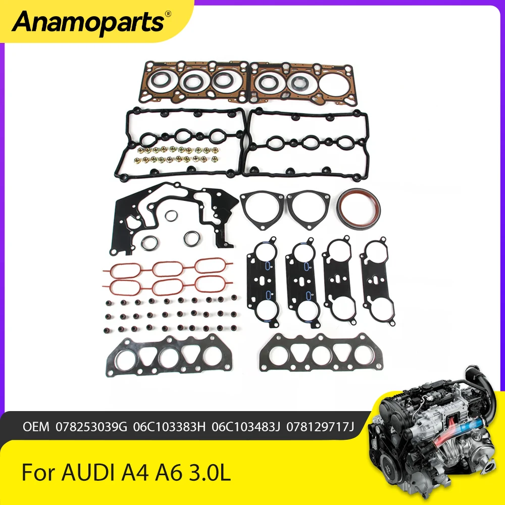 Engine Parts Full Gaskets Overhaul Rebuilding Set Kit Fit GAS 3.0 L For AUDI A4 A6 AVK BGN V6 3.0L 06C103383H 078253039G