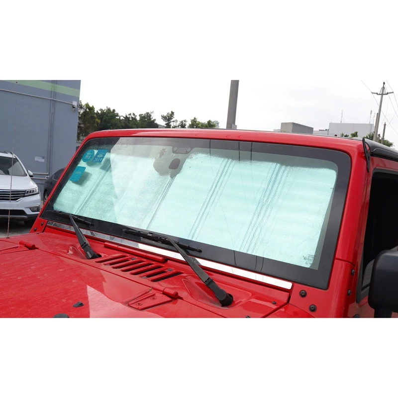 Windshield Sun Shade For 1997-2018 Jeep Wrangler TJ JK JKU,Aluminum Foil Triple Laminate Sunshades Heat Shield