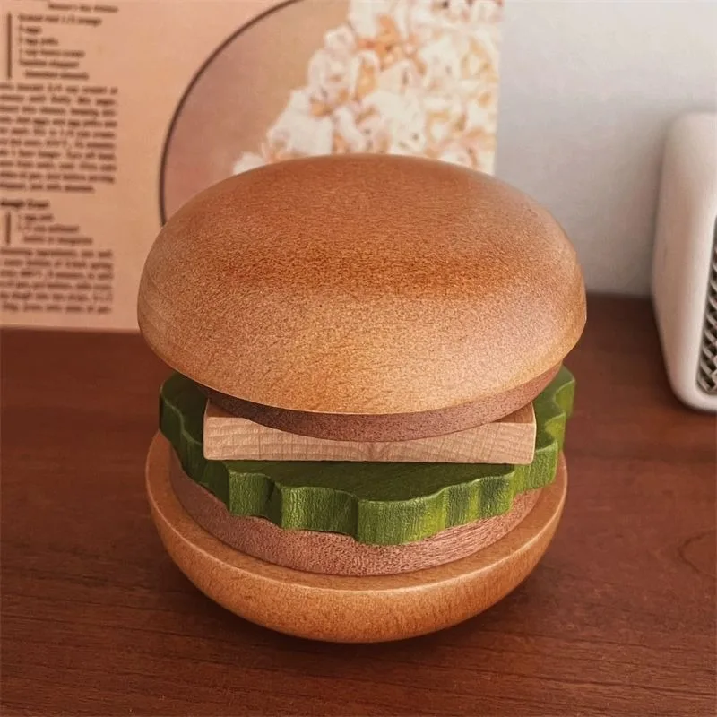 Explosions Retro Creative Fun Hamburg Insulation Solid Wooden Coasters Home Multi-functional Layered Building Blocks Ornaments