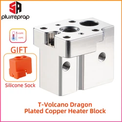 High Quality T-Volcano Plated Copper Heater Block Compatible With Drag-on V6 Hotend 3D Printer Accessories