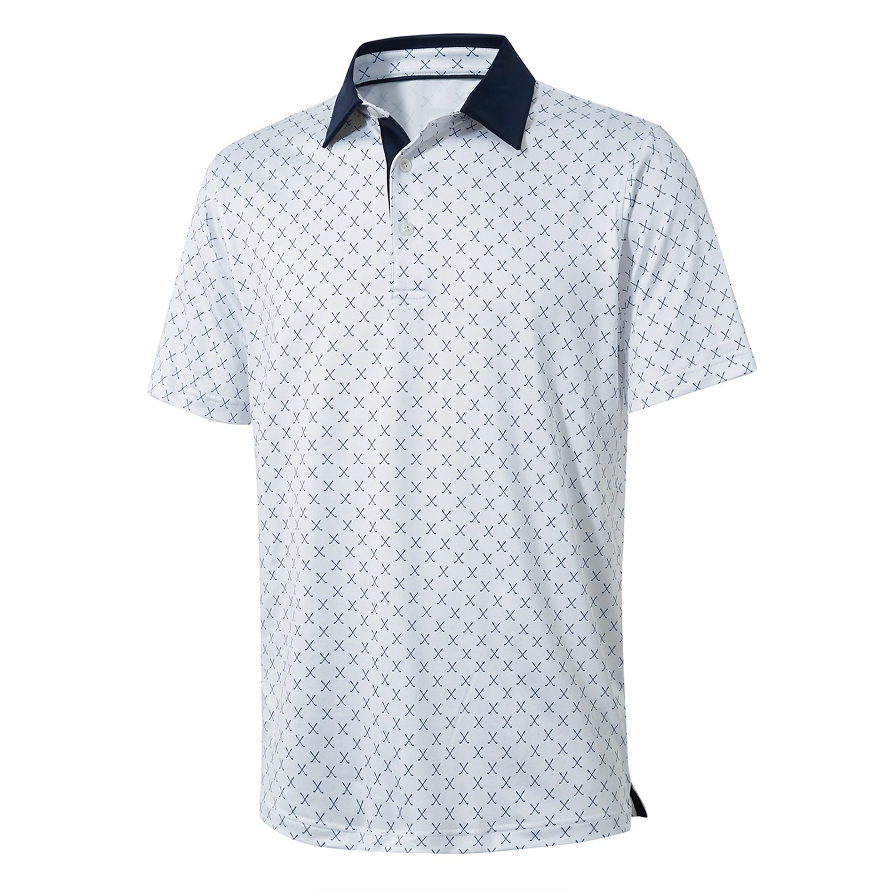 Golf Shirts for Men Dry Fit Short Sleeve Print Performance Moisture Wicking Polo Shirt