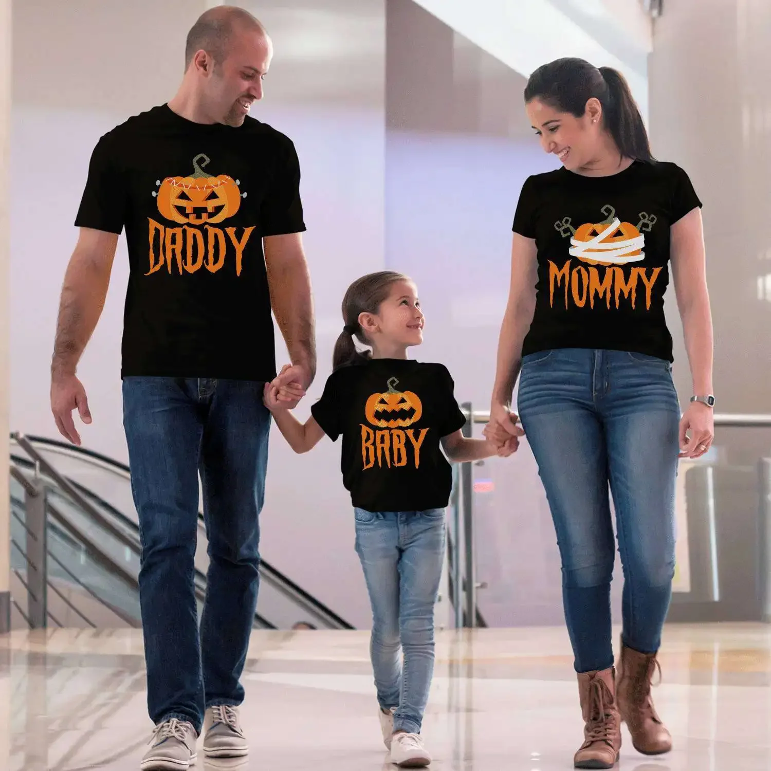

Mommy Pumpkin, Daddy Pumpkin, Baby Pumpkin, Halloween Family T Shirt Family Matching Outfits Mom and Dad and Children T-shirt