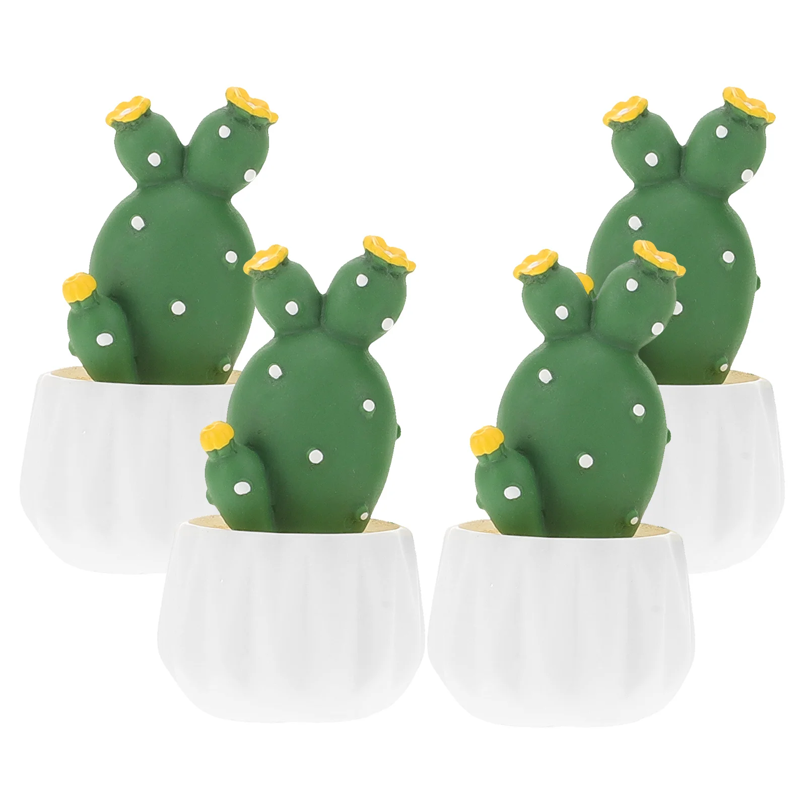 4 pezzi di cactus ornamento finto pianta in vaso finte mini piante bonsai figurine in resina ornamenti artificiali per il desktop