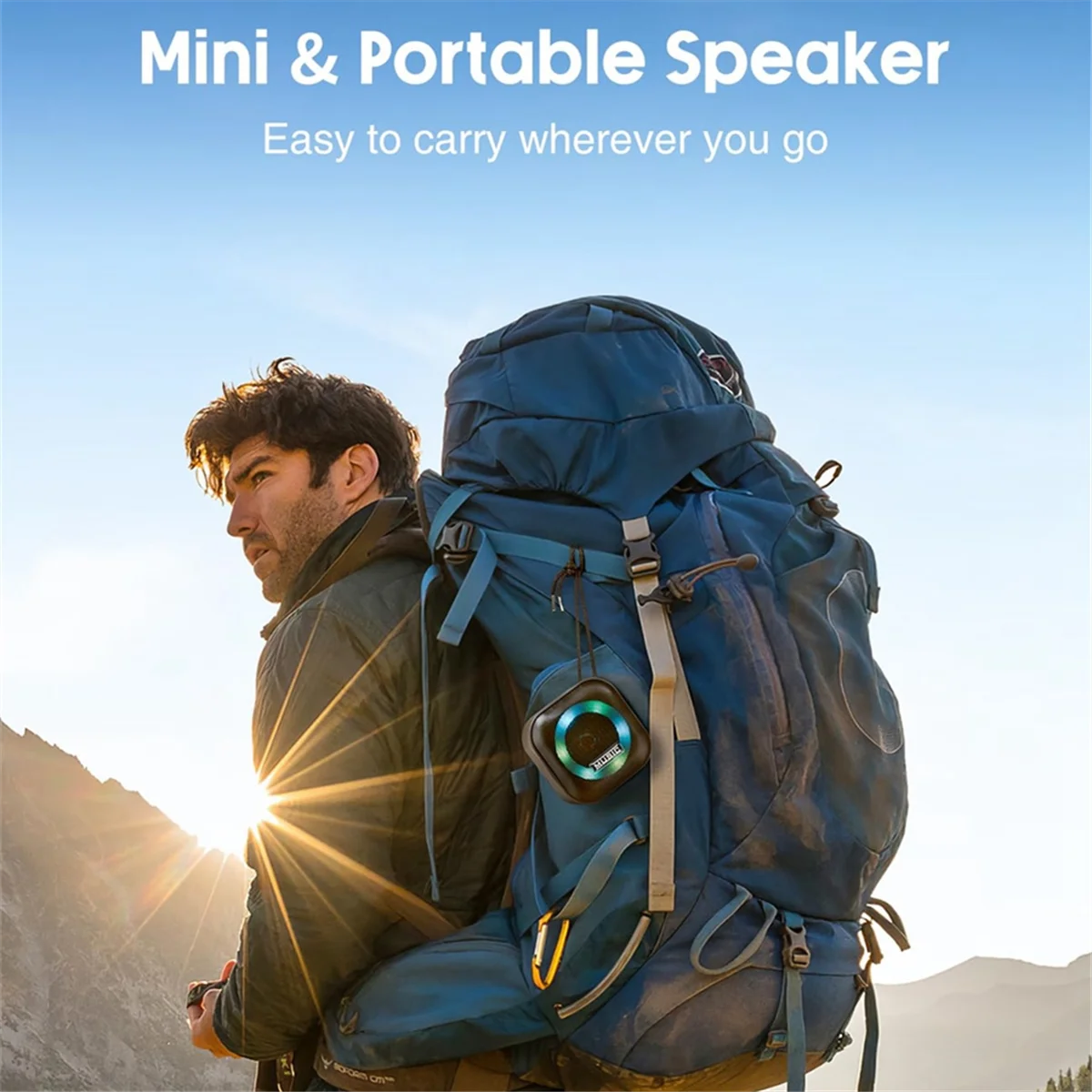 مكبر صوت لاسلكي للسفر مكبر صوت بلوتوث محمول RGB ضوء ملون مقاوم للماء مضخم صوت لاسلكي