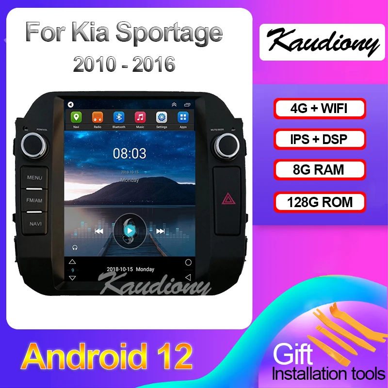 

Автомагнитола Kaudiony на Android 12 для Kia Sportage 3 SL, мультимедийная стереосистема 4G DSP 2010-2016