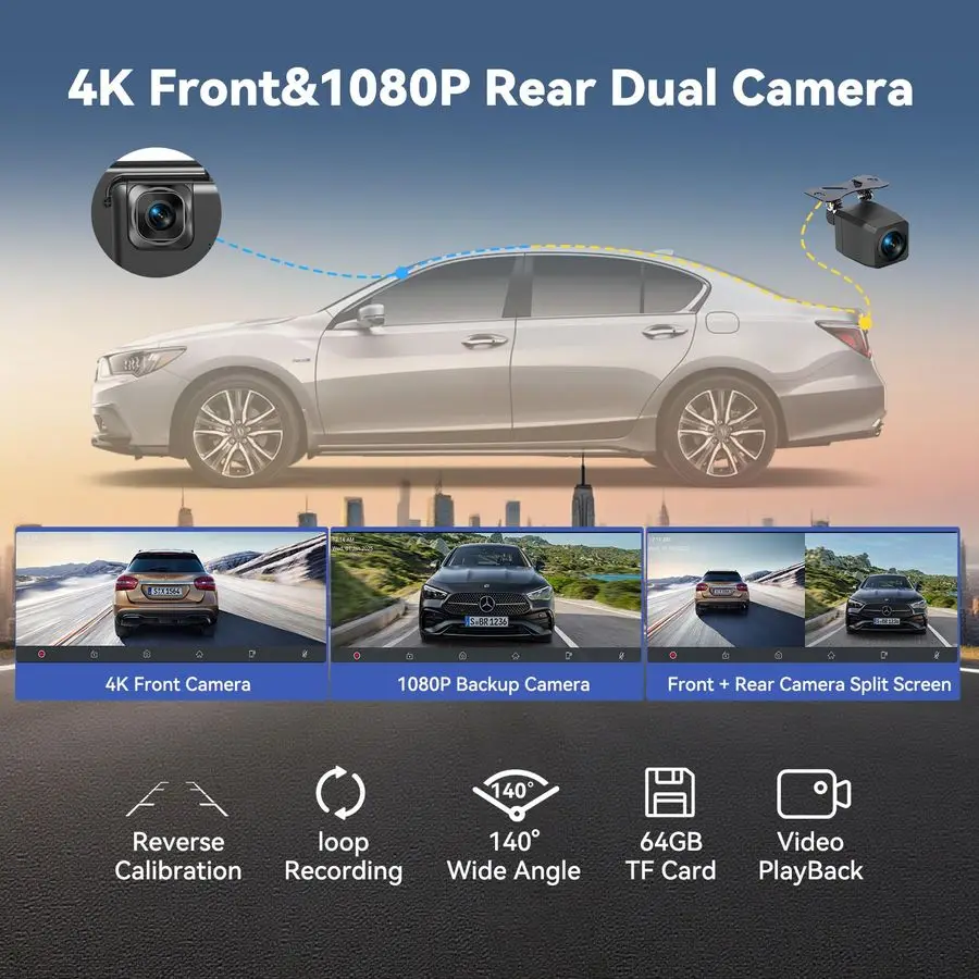 شاشة للسيارة 11.5 أكبر شاشة عالية الدقة لـ Carplay amp Android Auto Car Stereo مع كاميرا احتياطية 4K Dash Cam 1080P، GPS Navigati