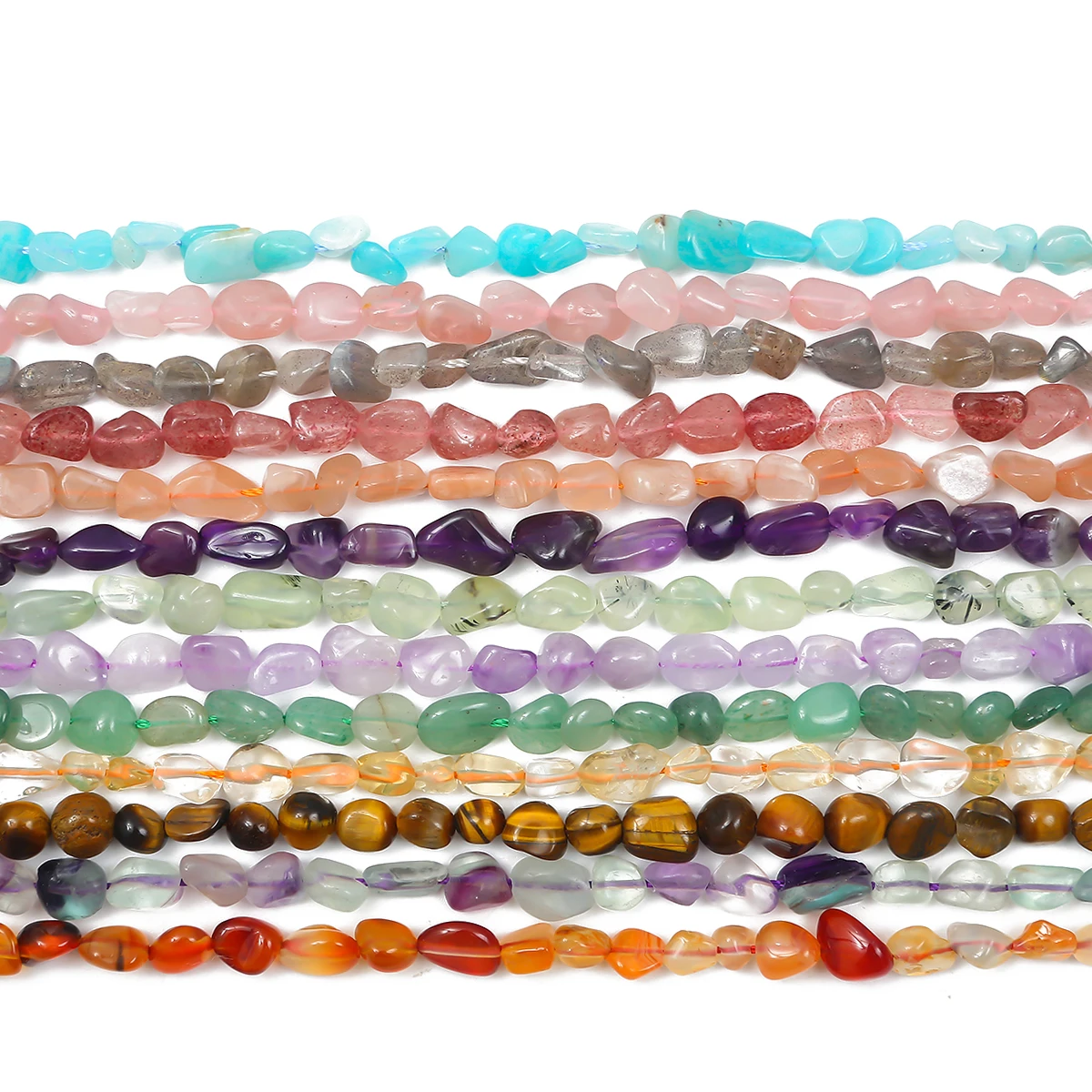 7-10mm Naturstein-Nugget Unregelmäßige Perlen Lose Abstandhalter-Kristallperlen für Schmuckherstellung DIY Halskette Armband Zubehör – Detail 1