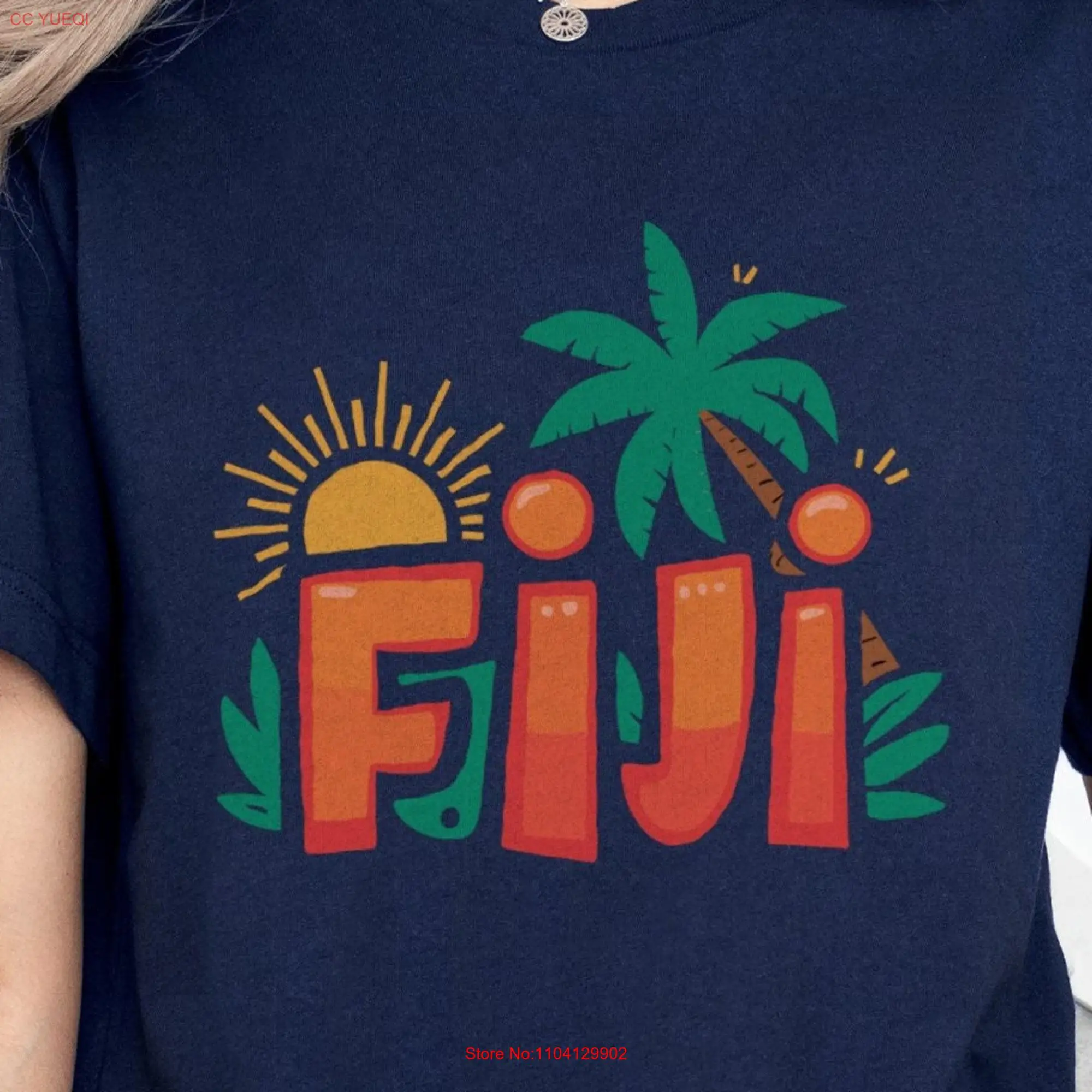 Tropical Fiji Vacation T Shirt Holiday Getaway Sunny Palm Tree Summer Beach Adventure Top Island Lover Apparel