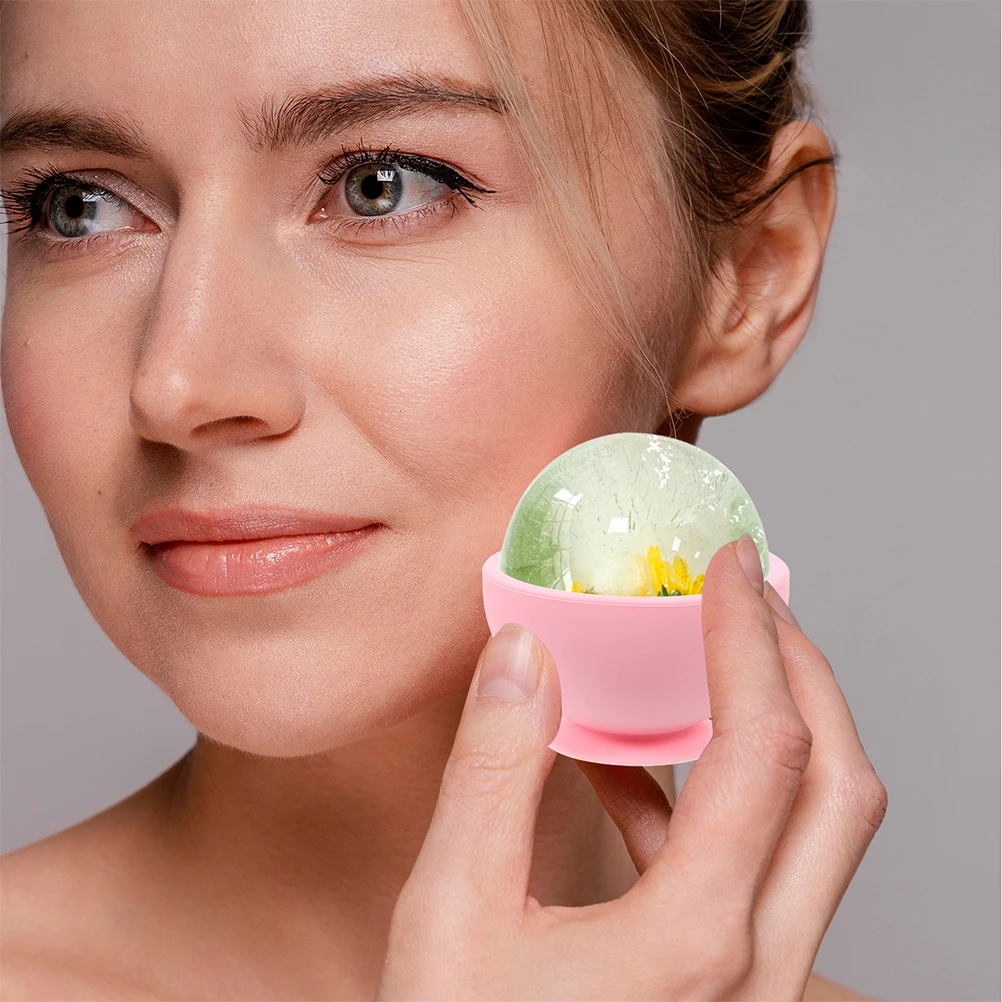 

2Pcs Facial Roller Mold Massage Silica Gel Facial Face Ice Cube Tray Swelling Relief Portable