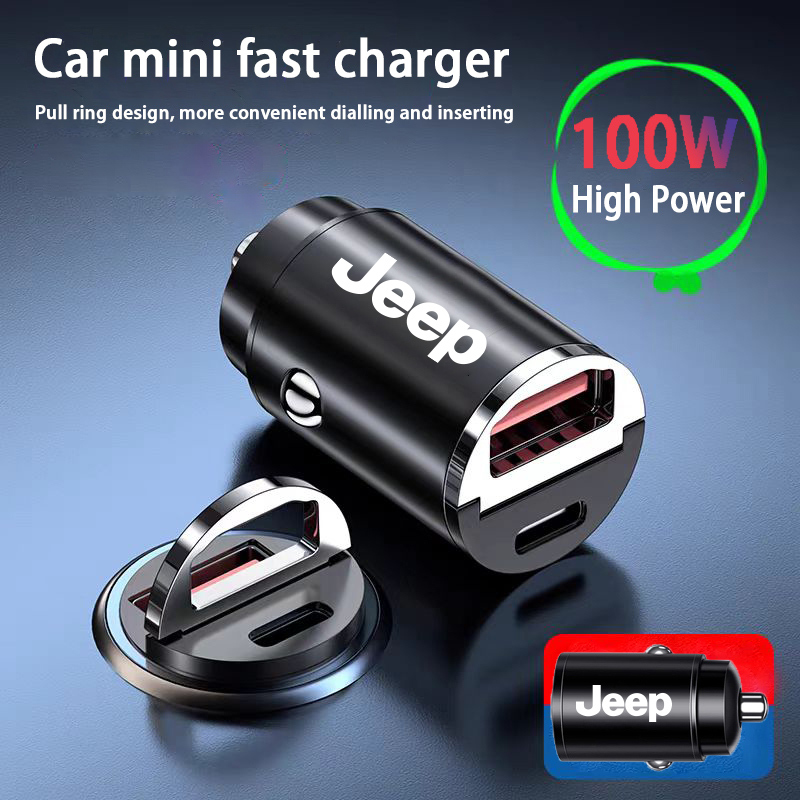  100W Mini Car Charger - Suitable for Jeep Renegade Wrangler JK Compass Grand Cherokee Gladiator Patriot JL Willys Liberty 