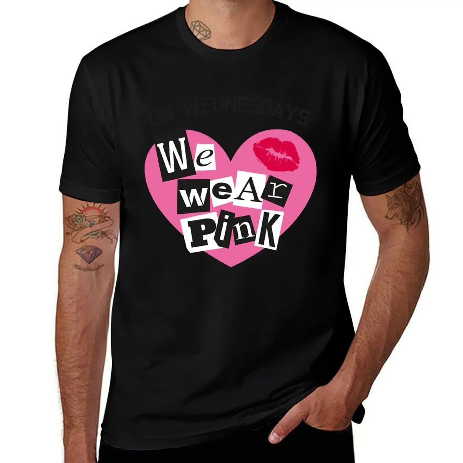 On Wednesdays We Wear Pink Burn Book Font T-Shirt Plus Size Workout Short Sleeve Top