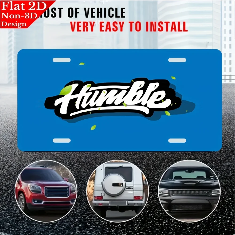 2D Flat Car License Plate, Uses Material, Easy Text And Leaf Patterns, Measures,Has Scratch-Resistant UV Printing