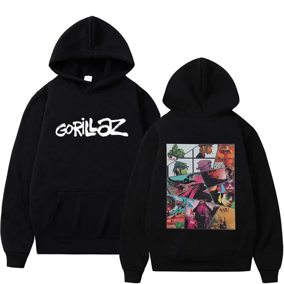 

Rock Band Gorillaz Music Album Cover Graphic Hoodie Men Women Hip Hop Fashion Oversized Streetwear Unisex Vintage Casual Hoodies