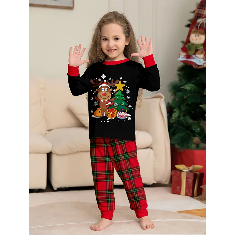 2025 Christmas Pajamas Family Outfit Matching Adult Kids News Xmas Pyjamas Clothes Set Baby Rompers Casual Sleepwear Family Look