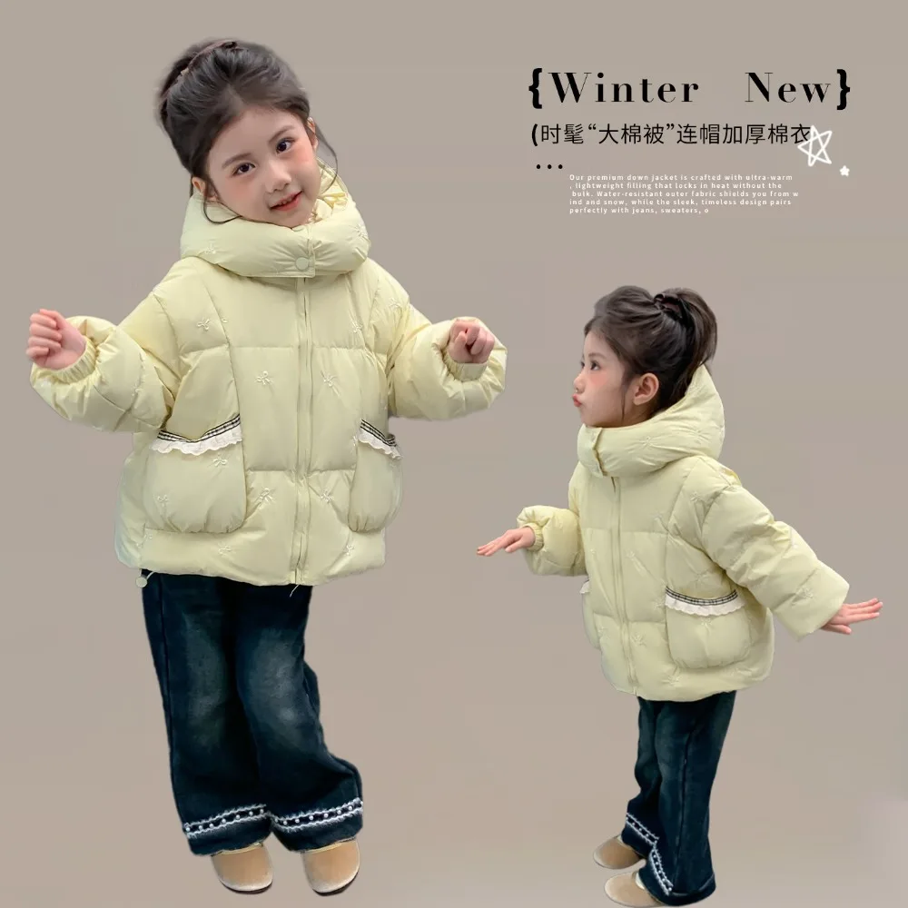 Girls Padded Coat 2026 Winter New, Stylish Quilted Outerwear For Middle Little Baby Kids Girls for 90-140cm