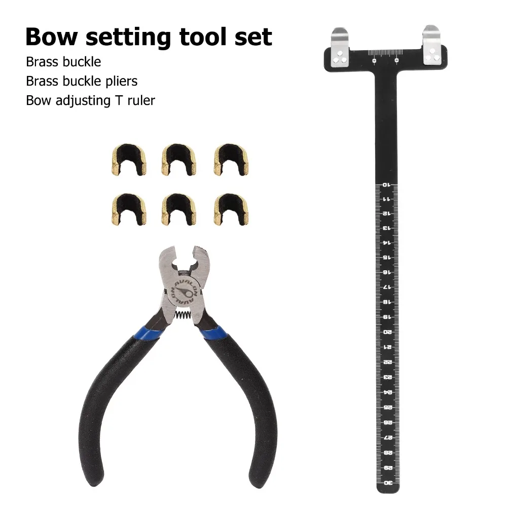 Portable T Ruler Bow String Nocking Points Pliers Set Black Nocking Buckle Pliers Kit Archery Pliers Set Bowstring Installation