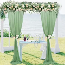 Sage Green Curtains Sheer Chiffon Backdrop Curtain for Backdrop Wedding Drapes for Arch Decor Ceiling Backdrop for Birthday