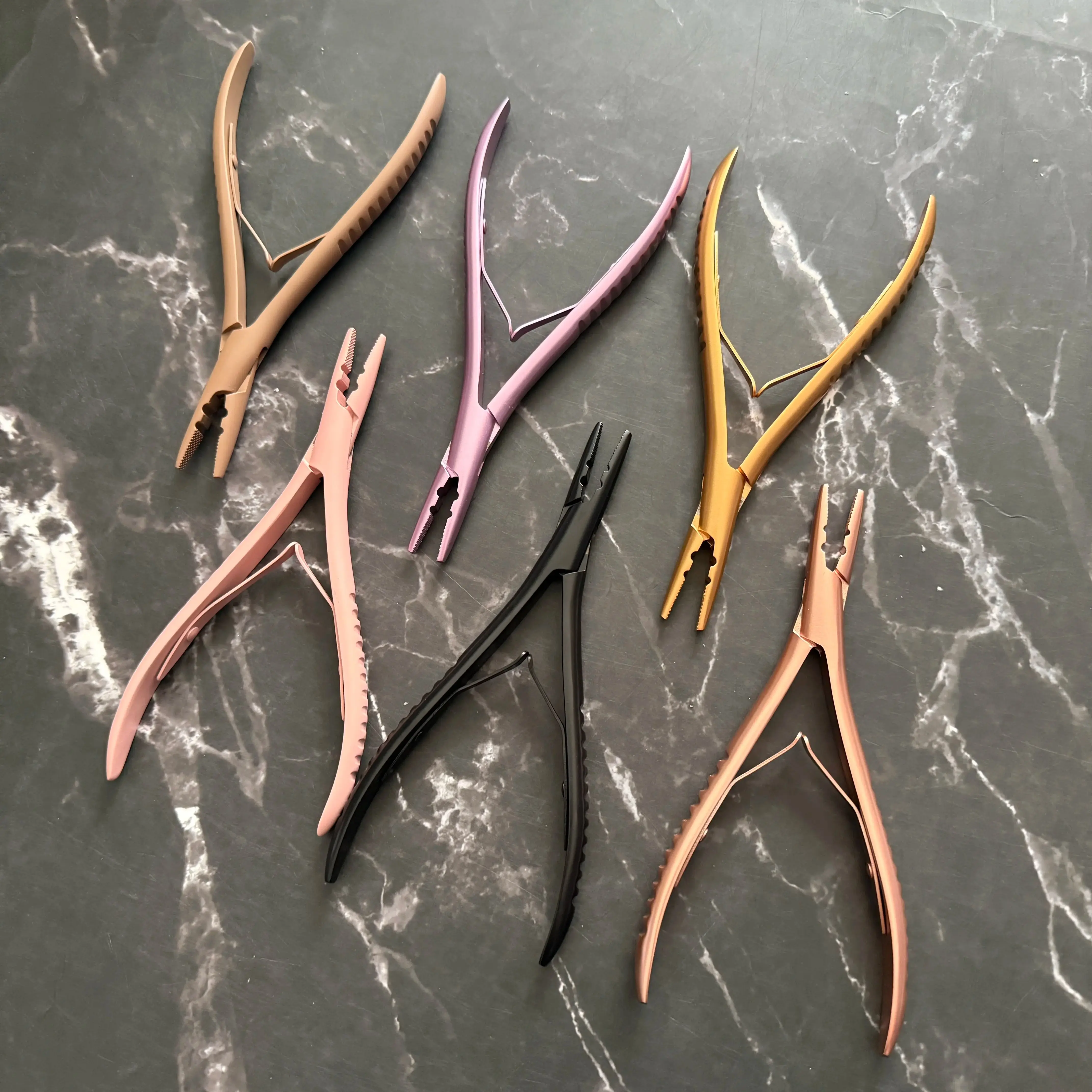 

ARLANY Stainless Steel Hair Extension Pliers with 2 Holes Microlink Pliers for Feather Extensions Sewing Weft Extensions