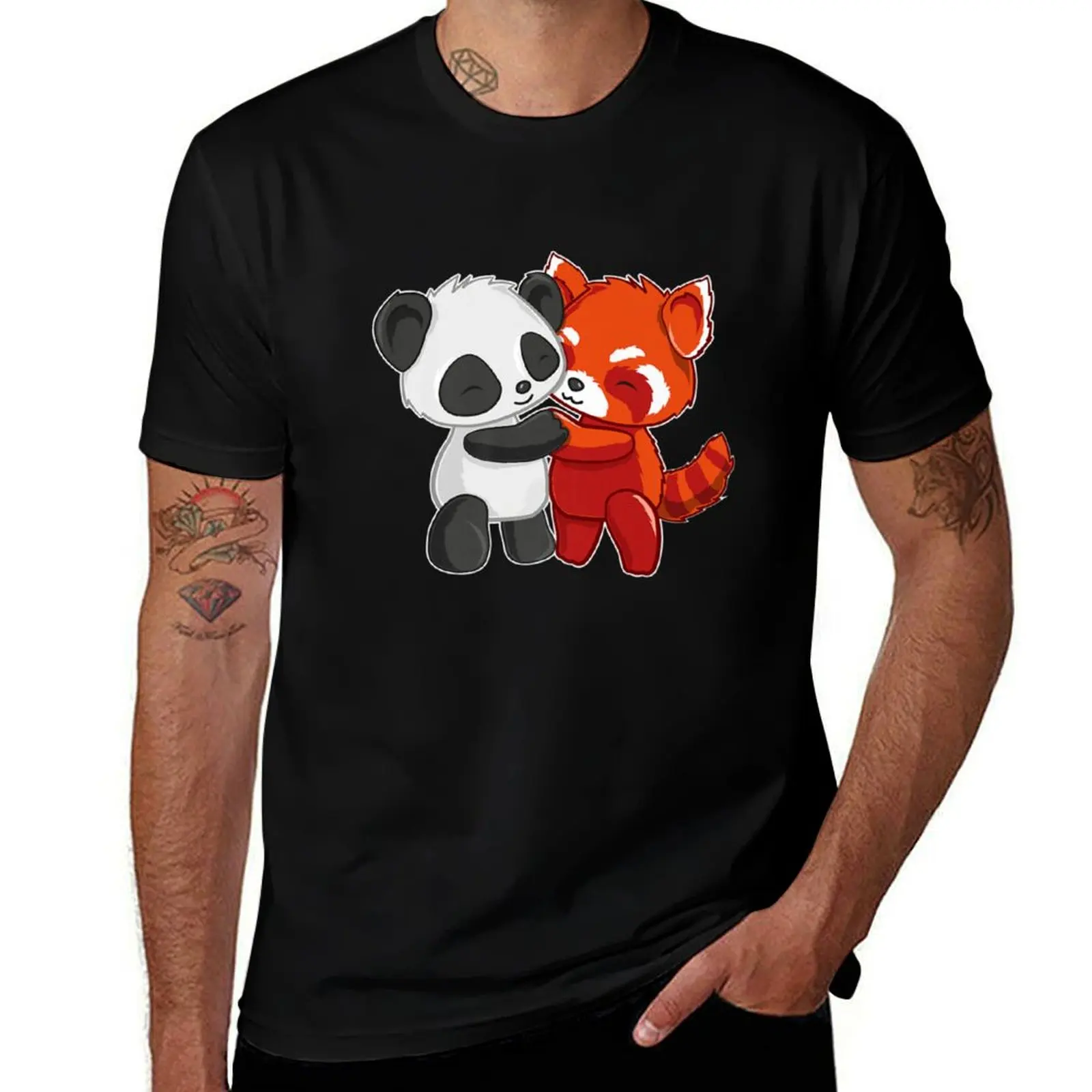 

shirt Panda Hugs T-Shirt Red casual Panda Chibi t Men t Bear Women Design Cute For designer Panda, man Red man shirt