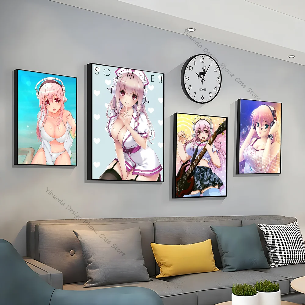 1pc Super Sonico Anime Poster Good Quality Prints and Posters Vintage Room Home Bar Cafe Decor Aesthetic Art Wall Painting